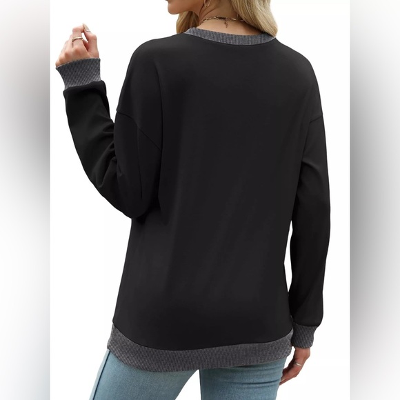 Women's Black Crew Neck Sweater - Picture 3 of 3